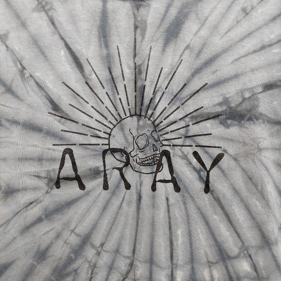 Aray Tie Dyed Men's Large Shirt Short Sleeve Tee Top  Gray Skeleton Color - Picture 3 of 8